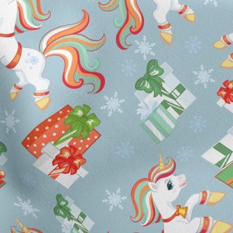Christmas Color Unicorn Stretch Ponte