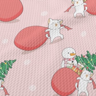 Cat Carries Gifts Birdseye Piqué