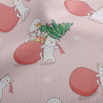 Cat Carries Gifts Athletic Mesh Flat Back