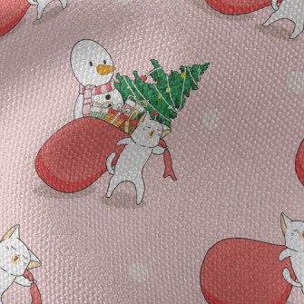 Cat Carries Gifts Waterproof Canvas