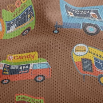 Various Food Trucks Athletic Mesh Flat Back