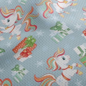 Christmas Color Unicorn Athletic Mesh Flat Back