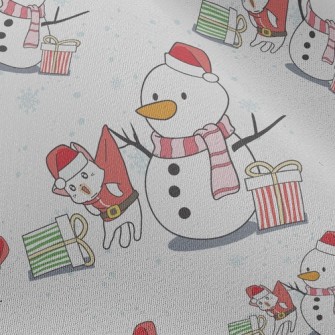 Christmas Snowman Trick Cat Chiffon