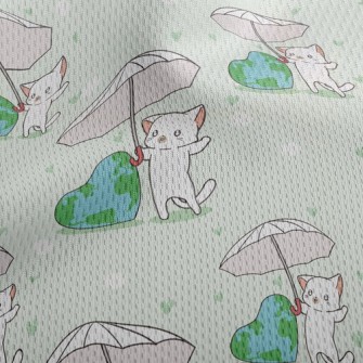 Cats Love The Earth Athletic Mesh Flat Back