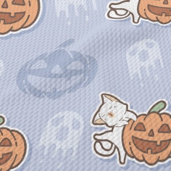 Laughing Pumpkin And Cat Birdseye Piqué