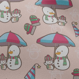 Funny Snowman And Kitten Chiffon