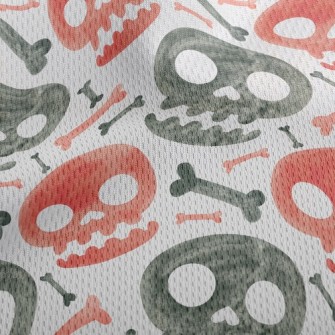 Watercolor Two-color Skull Athletic Mesh Flat Back