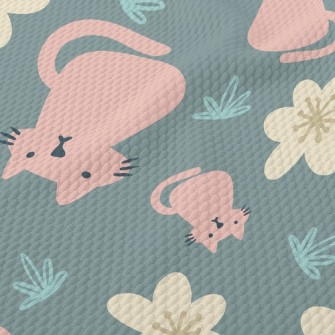 Kitten Little Flower Birdseye Piqué