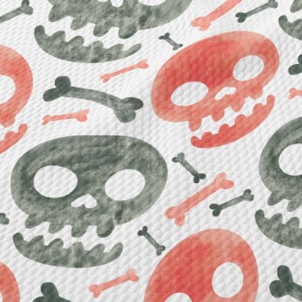 Watercolor Two-color Skull Birdseye Piqué