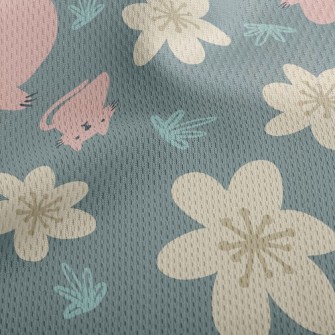 Kitten Little Flower Athletic Mesh Flat Back