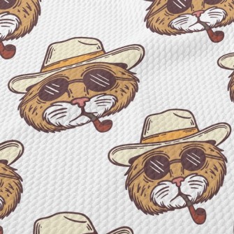 Cool Smoking Pipe Cat Birdseye Piqué