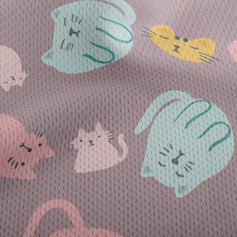 Cute Cat Family Athletic Mesh Flat Back