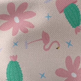 Flamingo Cactus Waterproof Canvas