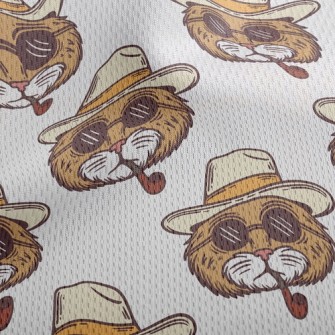 Cool Smoking Pipe Cat Athletic Mesh Flat Back