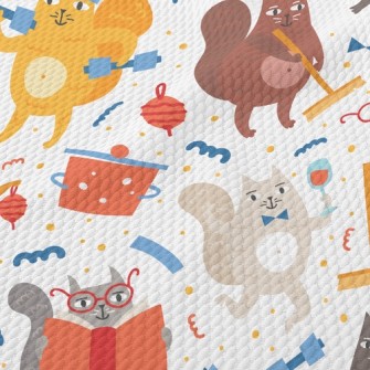 Cat’s Home Life Birdseye Piqué