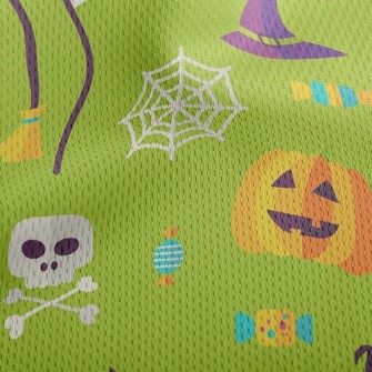 Happy Halloween Athletic Mesh Flat Back