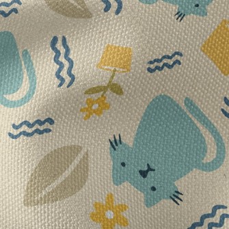 Daze Cat And Flowerpot Waterproof Canvas