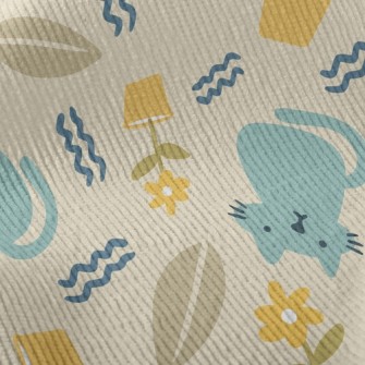 Daze Cat And Flowerpot Standard Corduroy