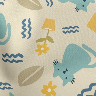Daze Cat And Flowerpot Stretch Ponte