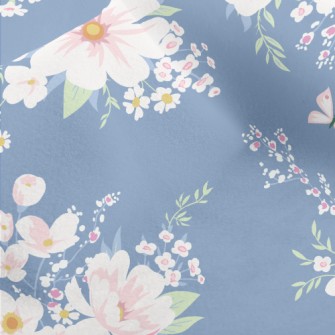 Pink Retro Flowers Micro Fleece