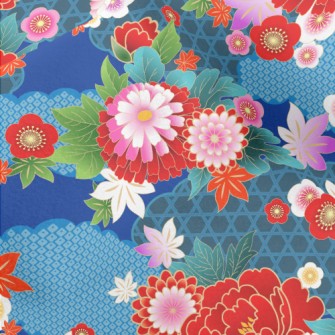 Bright Japanese Flowers Micro Fleece