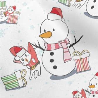 Christmas Snowman Trick Cat Micro Fleece