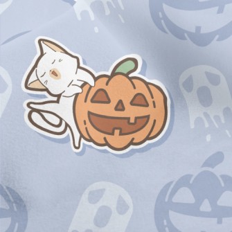 Laughing Pumpkin And Cat Micro Fleece