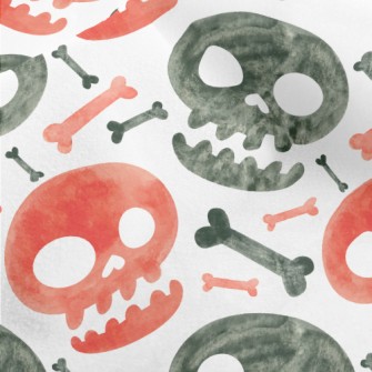 Watercolor Two-color Skull Micro Fleece