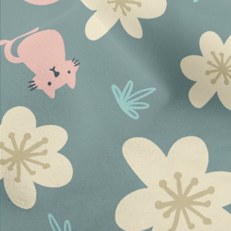 Kitten Little Flower Micro Fleece
