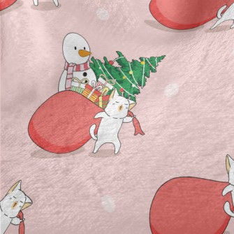 Cat Carries Gifts Minky