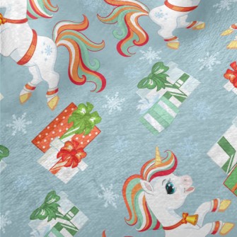 Christmas Color Unicorn Minky