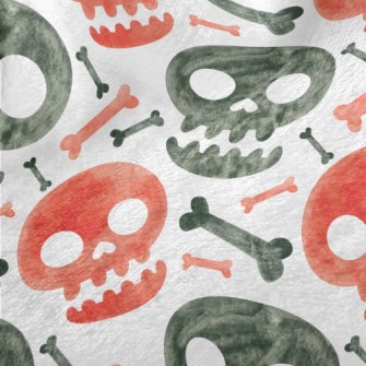 Watercolor Two-color Skull Minky