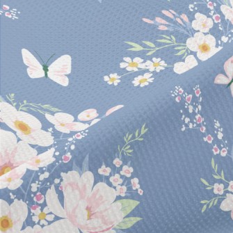 Pink Retro Flowers Piqué