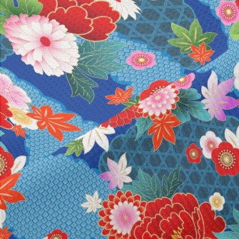 Bright Japanese Flowers Piqué