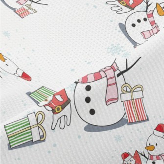 Christmas Snowman Trick Cat Piqué