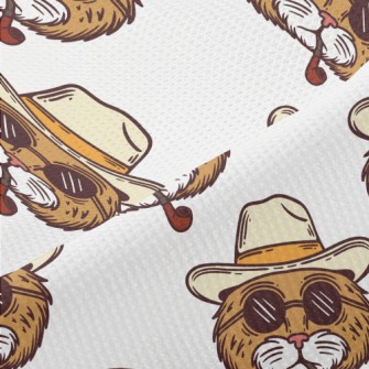 Cool Smoking Pipe Cat Piqué