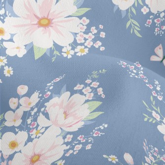 Pink Retro Flowers Lightweight Performance Linen