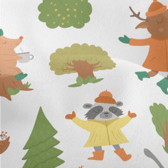 Small Animals Playing In The F Lightweight Performance Linen