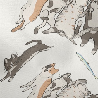 Snatch The Little Fish Cat Lightweight Performance Linen