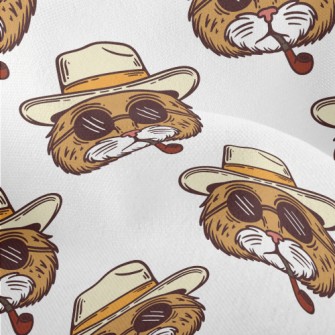 Cool Smoking Pipe Cat Lightweight Performance Linen