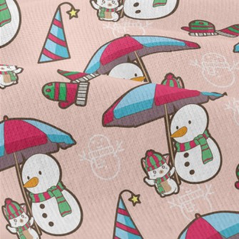 Funny Snowman And Kitten Modern Jersey