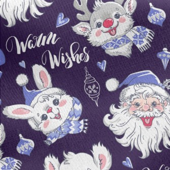 Happy Santa Claus Jersey Backed Fleece