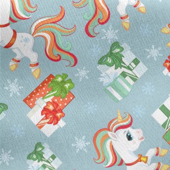 Christmas Color Unicorn Jersey Backed Fleece