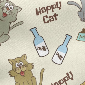 Happy Kitten Jersey Backed Fleece