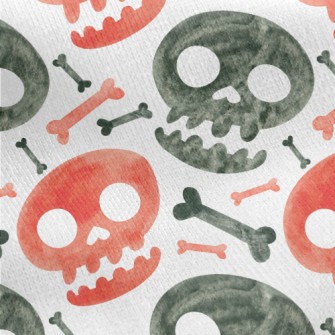 Watercolor Two-color Skull Jersey Backed Fleece