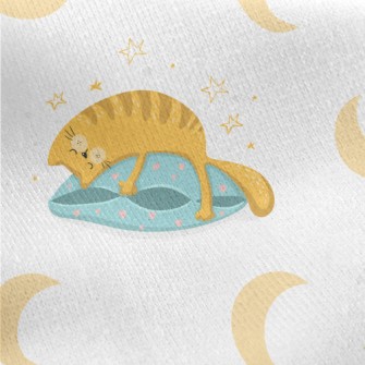 Lazy Sleeping Cat Jersey Backed Fleece