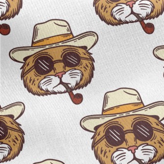 Cool Smoking Pipe Cat Jersey Backed Fleece