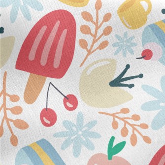Garden Picnic Popsicles Jersey Backed Fleece