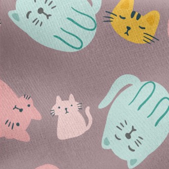 Cute Cat Family Jersey Backed Fleece