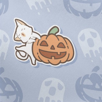Laughing Pumpkin And Cat Pongee
